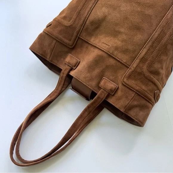 Hammitt Otis Tote Bag in Mahogany Brushed Suede w/ Leather Trim - Picture 5 of 16